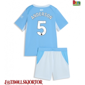 Manchester City Elliot Anderson #5 Hemmakläder Barn 2026-27 Kortärmad (+ Korta byxor)